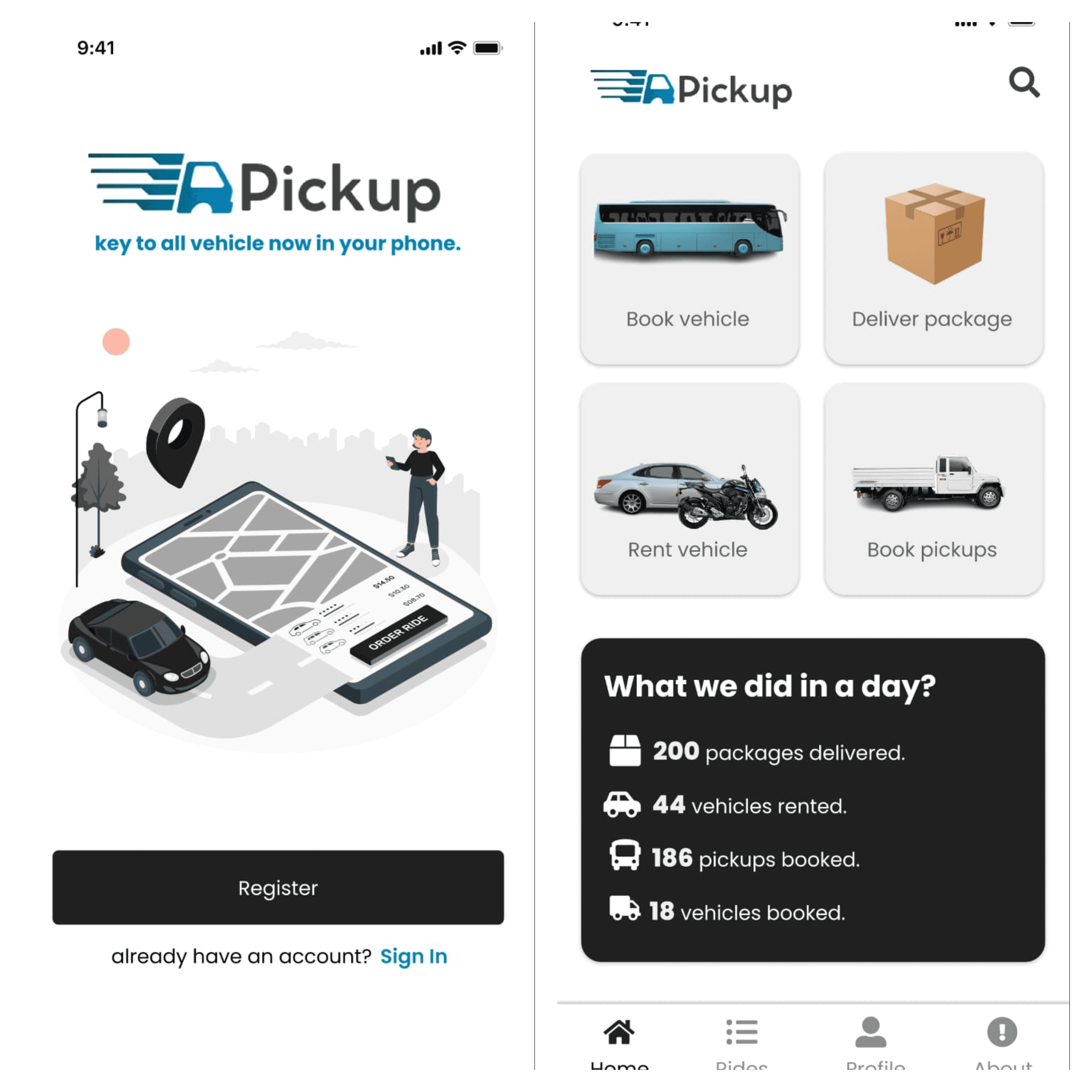 Pickup - Ride booking application